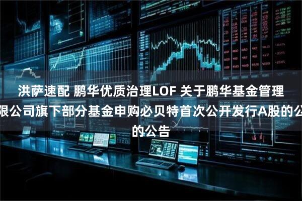 洪萨速配 鹏华优质治理LOF 关于鹏华基金管理有限公司旗下部分基金申购必贝特首次公开发行A股的公告