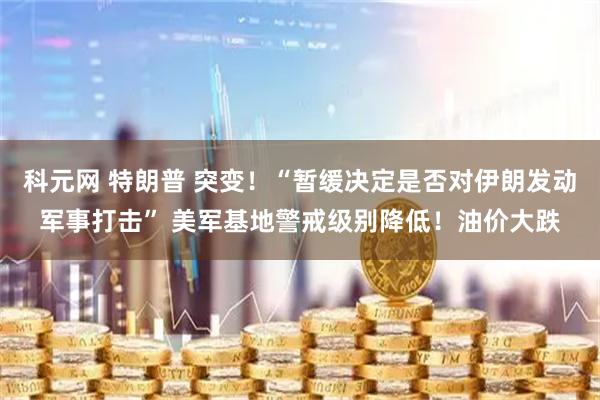 科元网 特朗普 突变！“暂缓决定是否对伊朗发动军事打击” 美军基地警戒级别降低！油价大跌